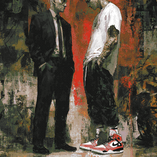 Stylized figure artwork